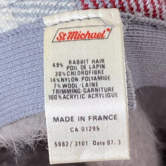 Vintage St. Michael Purple Grey Rabbit Hair Bucket Style Hat - Picture 3 of 9